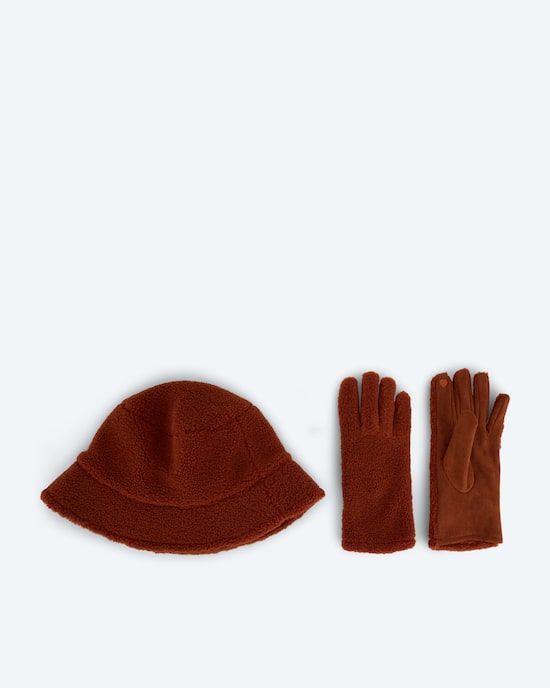 Produktabbildung für 2er Set: Teddy-Hut und -Handschuhe