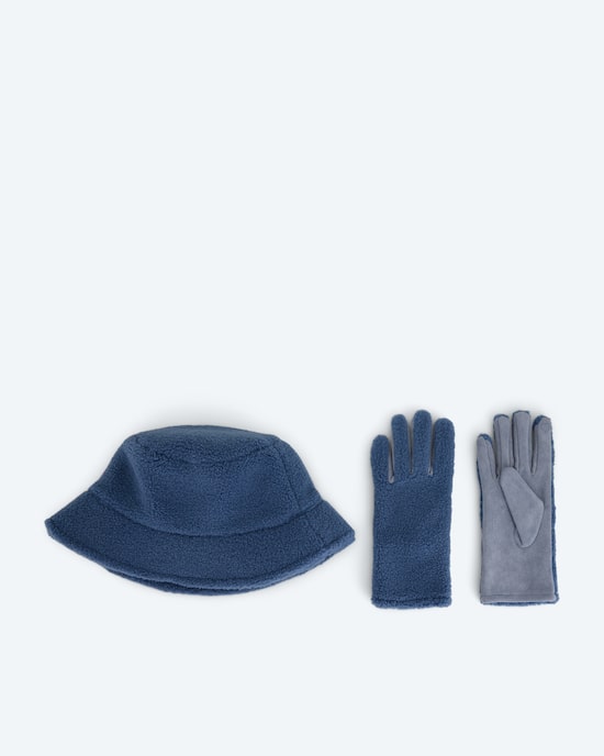 Produktabbildung für 2er Set: Teddy-Hut und -Handschuhe