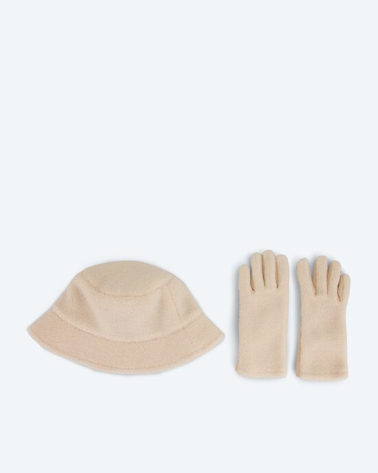 Produktabbildung für 2er Set: Teddy-Hut und -Handschuhe
