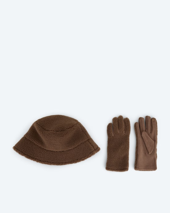 Produktabbildung für 2er Set: Teddy-Hut und -Handschuhe