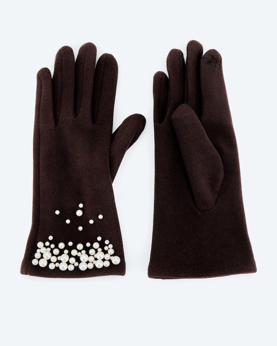 Produktabbildung für Handschuhe mit Perlendekoration