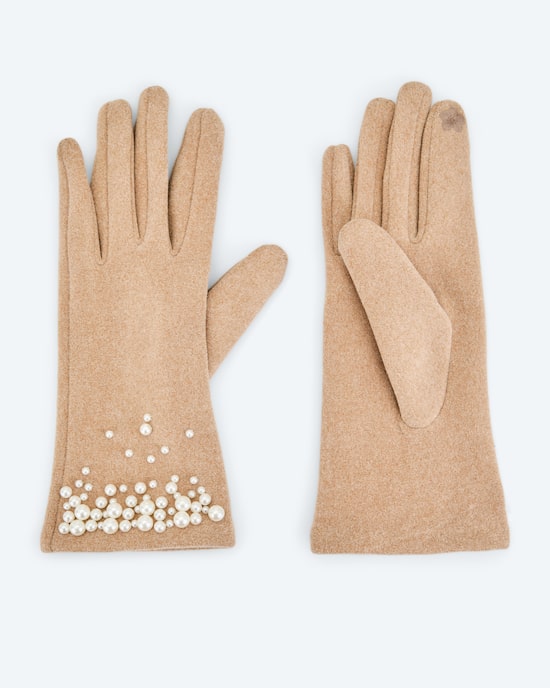Produktabbildung für Handschuhe mit Perlendekoration