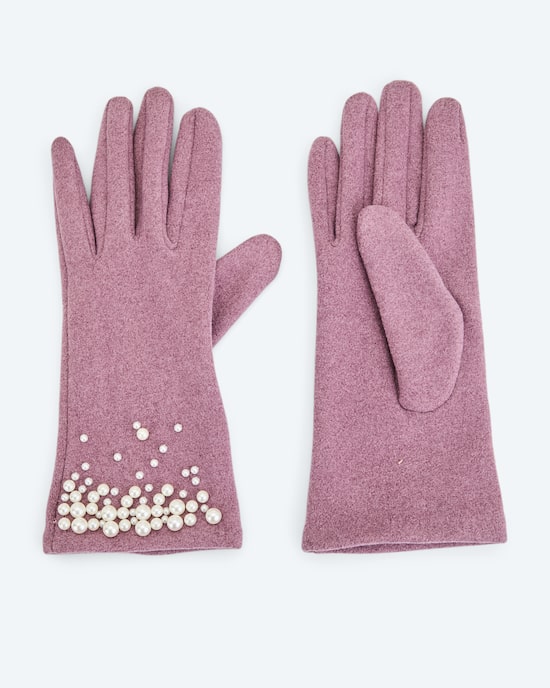 Produktabbildung für Handschuhe mit Perlendekoration