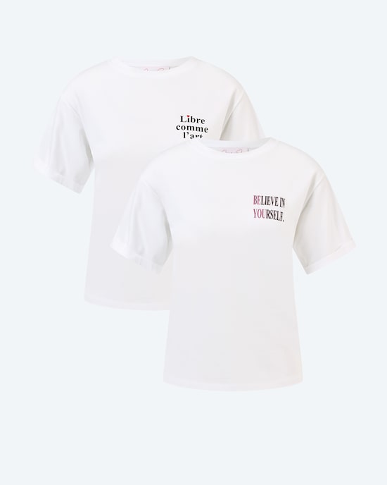 Produktabbildung für Doppelpack-Shirt mit Slogan