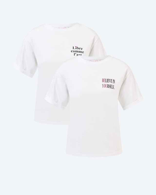 Doppelpack-Shirt mit Slogan