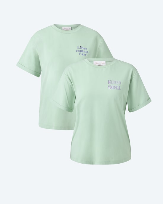 Produktabbildung für Doppelpack-Shirt mit Slogan
