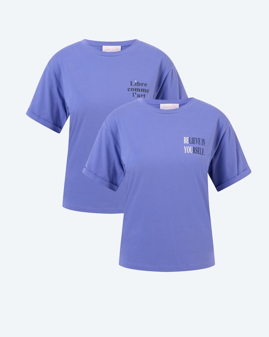 Produktabbildung für Doppelpack-Shirt mit Slogan