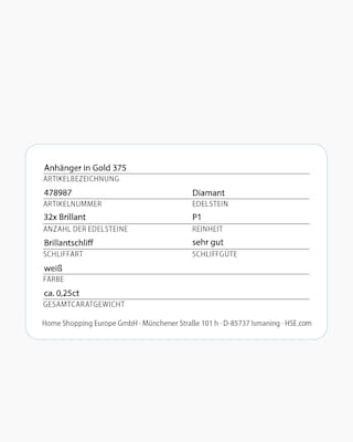 Produktabbildung 4 für Brillantanhänger ca. 0,25 ct