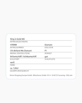 Produktabbildung 4 für Brillantring mit Diamant 1,0 ct