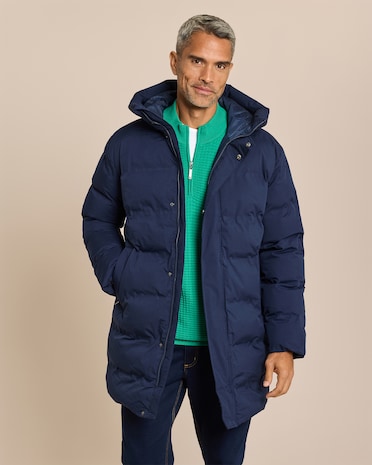 Produktabbildung für Steppmantel mit Kapuze