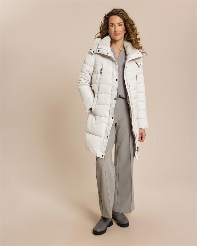 Steppmantel mit Webpelz