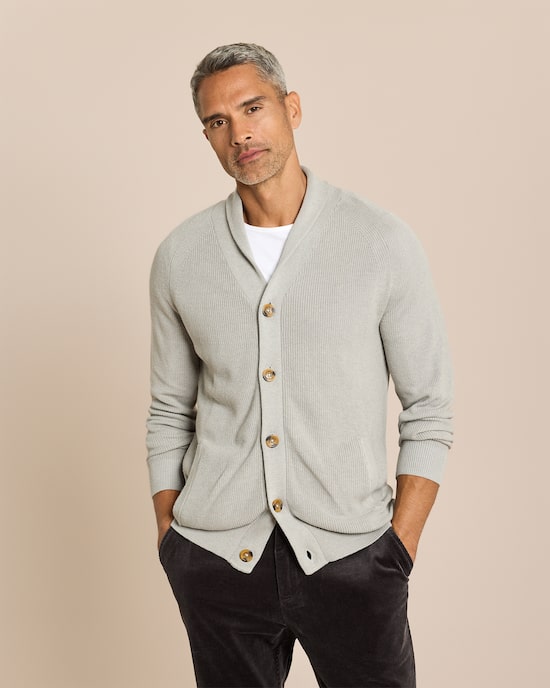 Produktabbildung für Strickjacke mit Schalkragen