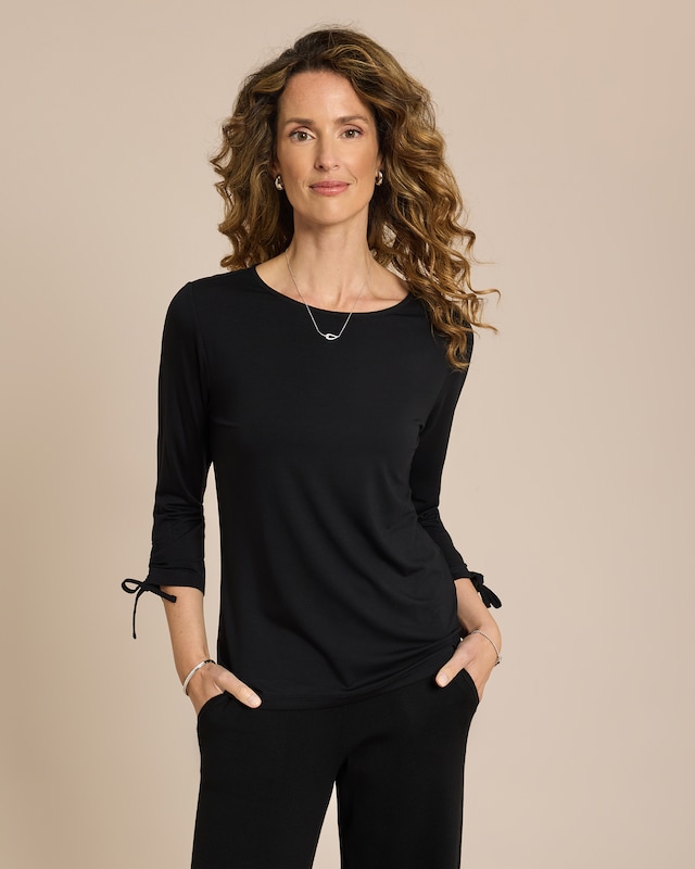 Shirt mit gerafften Ärmeln