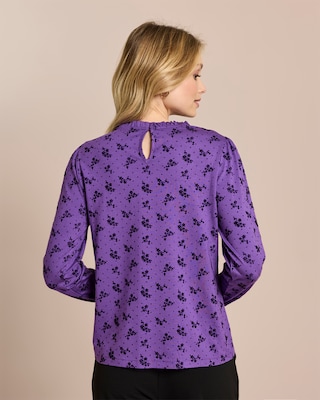 Produktabbildung 3 für Shirt mit Flockprint und Rüschen