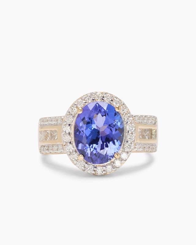 Ring mit Tansanit AAAAA + Brillanten