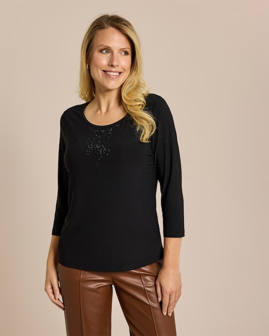 Produktabbildung für Shirt mit Strassverzierung