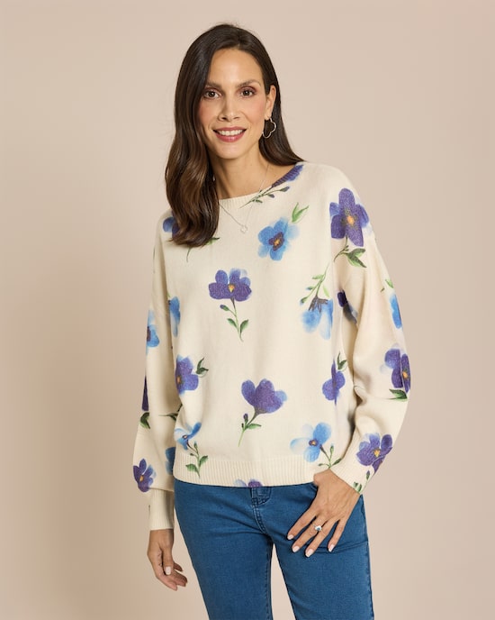 Produktabbildung für Pullover mit Blumenmuster
