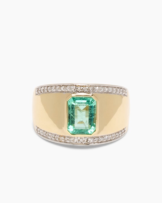 Produktabbildung für Ring mit Sambia Smaragd + Diamanten