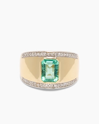 Produktabbildung 4 für Ring mit Sambia Smaragd + Diamanten