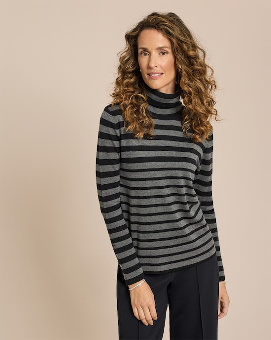 Produktabbildung für Rollkragenpullover gestreift