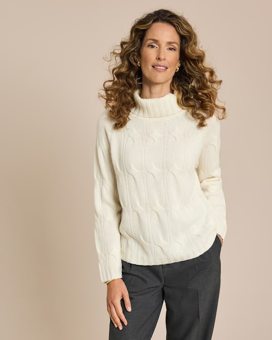 Produktabbildung für Rollkragen Pullover Zopfmuster