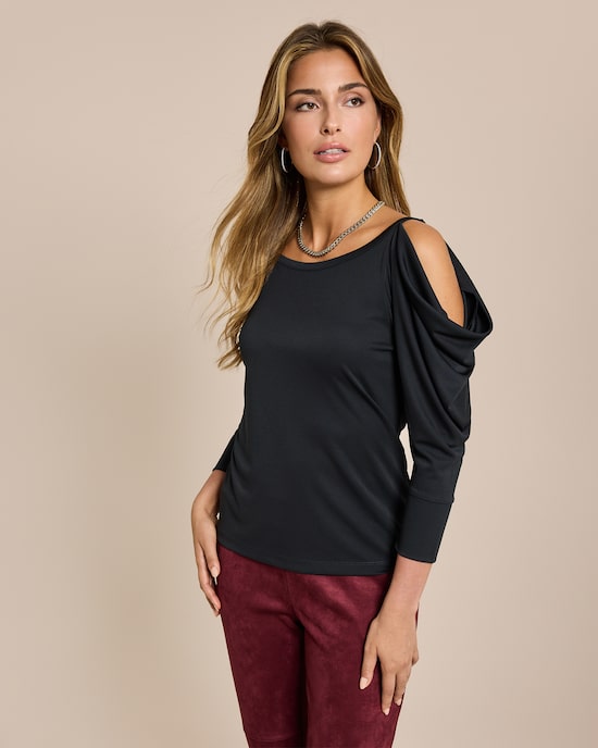 Produktabbildung für Shirt mit drapierten Ärmeln