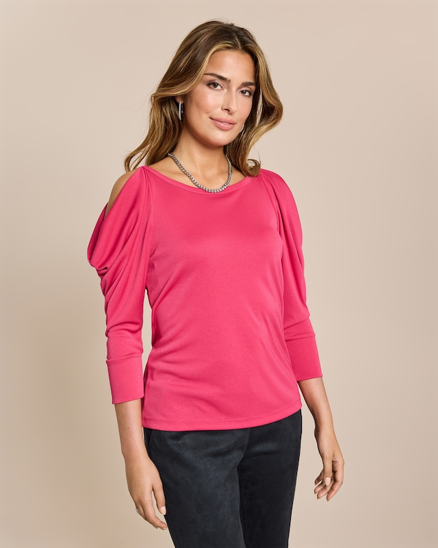 Shirt mit drapierten Ärmeln