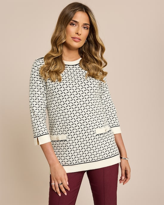 Produktabbildung für Midi-Pullover Jacquard-Strick