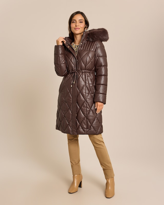 Longjacke mit Webpelz