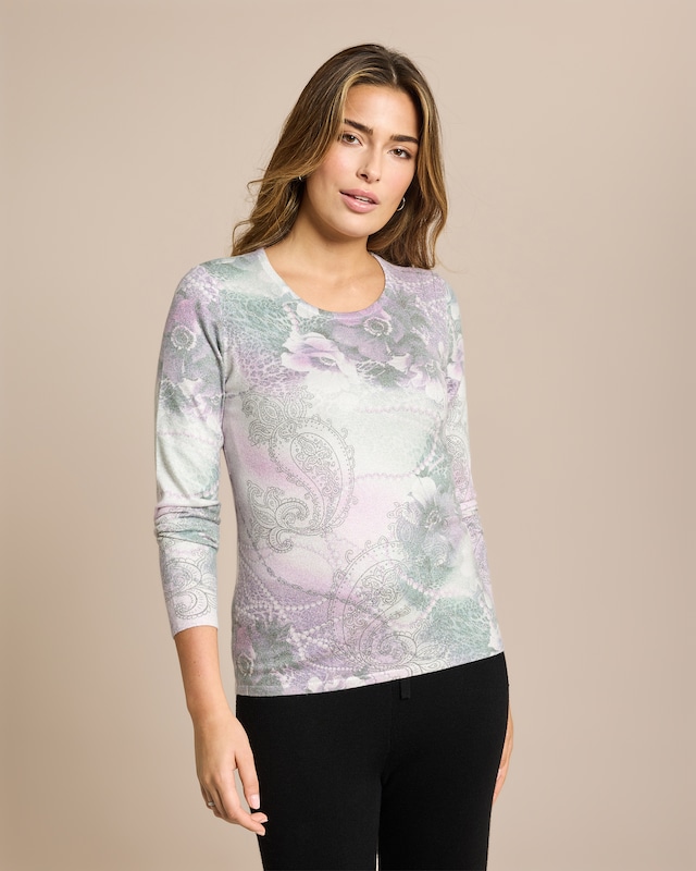 Soft Pullover Blumen-Ketten Design