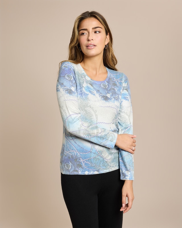 Soft Pullover Blumen-Ketten Design