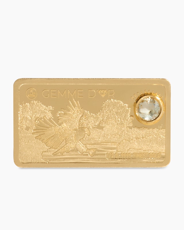 Goldbarren Gemme d'or Orthoklas gelb