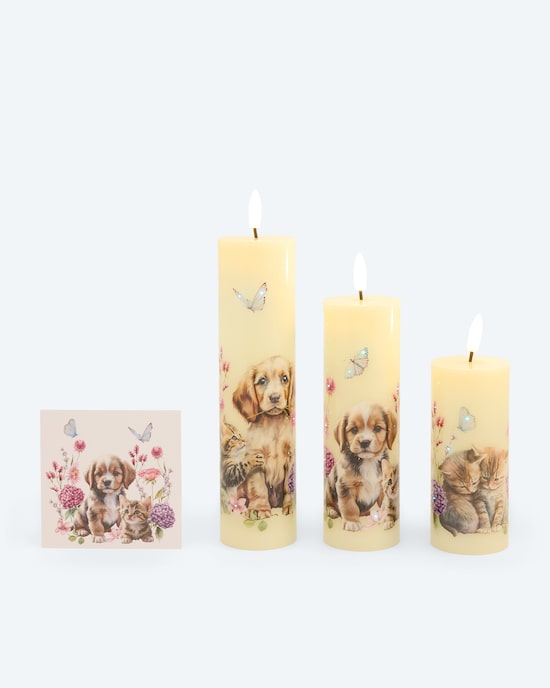 Produktabbildung für Hohe LED-Votivkerzen "Filament", 3tlg.