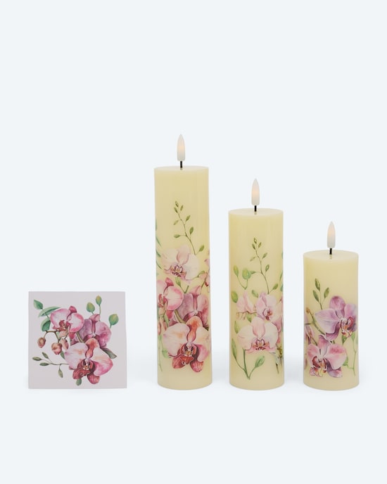 Produktabbildung für Hohe LED-Votivkerzen "Filament", 3tlg.