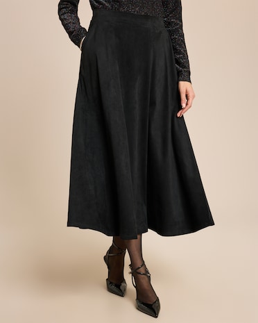 Produktabbildung für Maxirock in Velourslederimitat