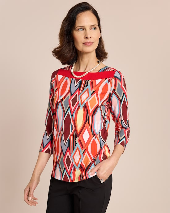 Produktabbildung für Shirt mit Rautendruck