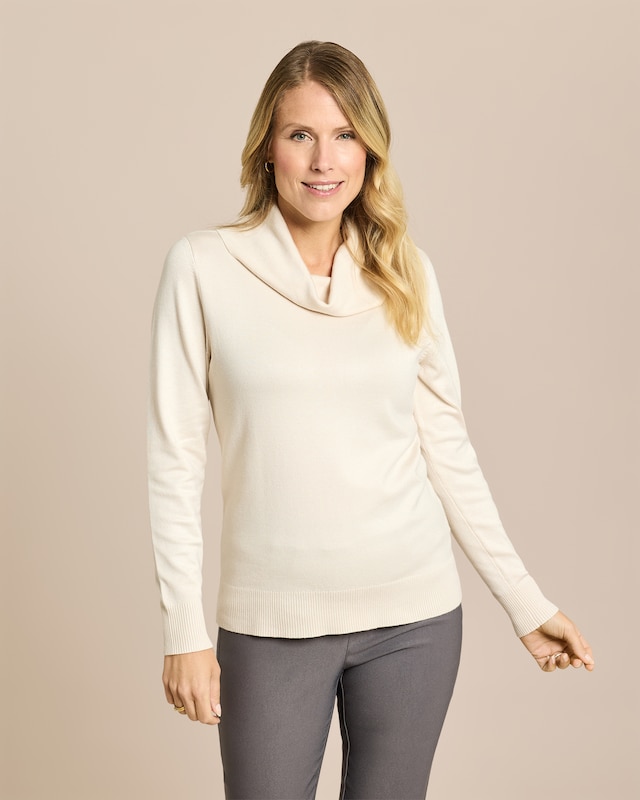 Pullover mit großem Rollkragen