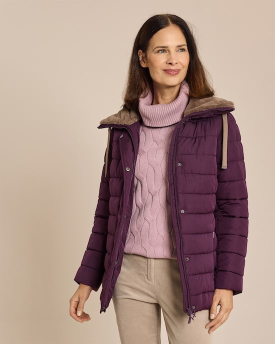 Produktabbildung für Steppjacke mit Webpelzkragenfutter