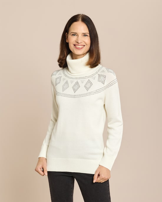 Produktabbildung für Pullover mit Norweger-Strass-Deko
