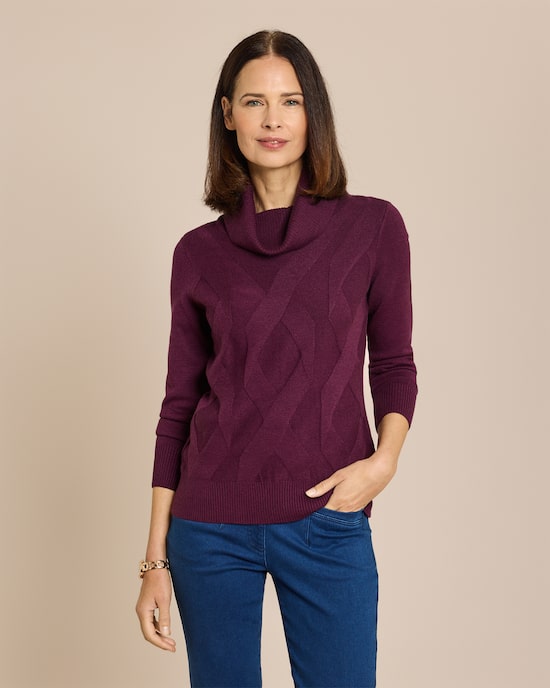 Produktabbildung für Rollkragen Pullover mit Jacquard-Karo