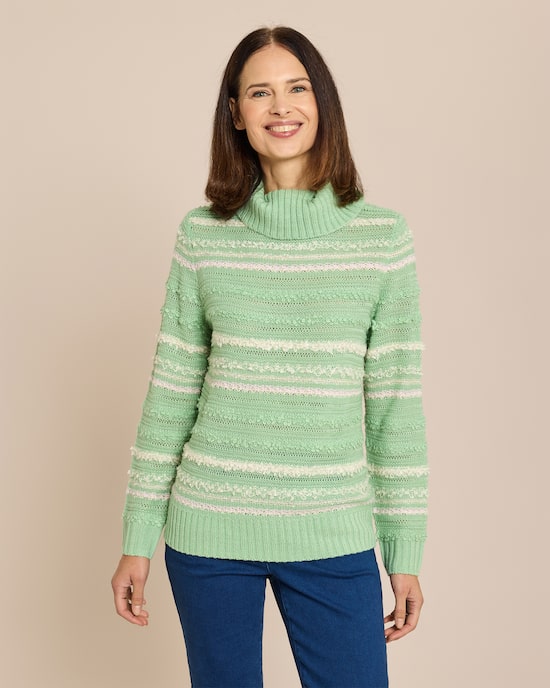 Produktabbildung für Pullover mit weitem Rollkragen