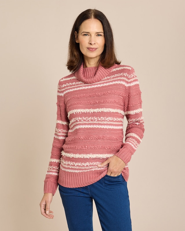 Pullover mit weitem Rollkragen