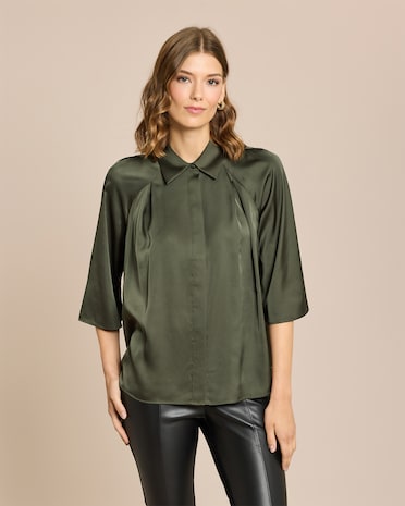 Produktabbildung für Bluse aus Satin mit 3/4 Arm