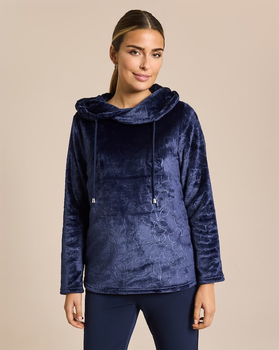 Produktabbildung für Pullover Blumendesign Soft-Fleece