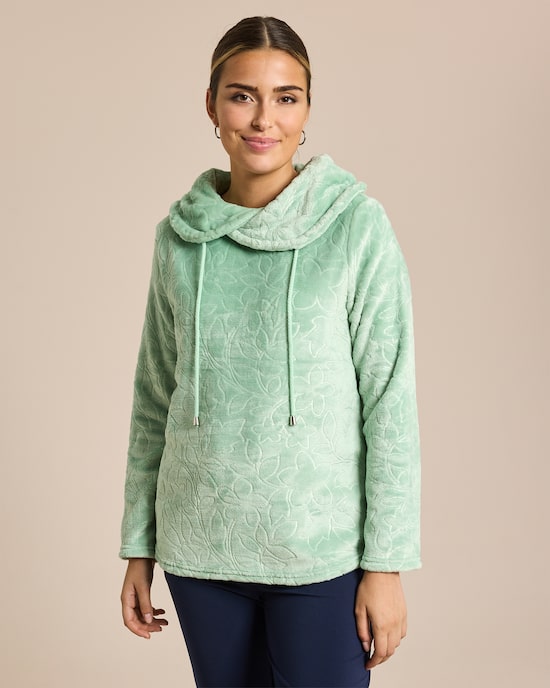 Produktabbildung für Kuschel-Pullover Blumendesign