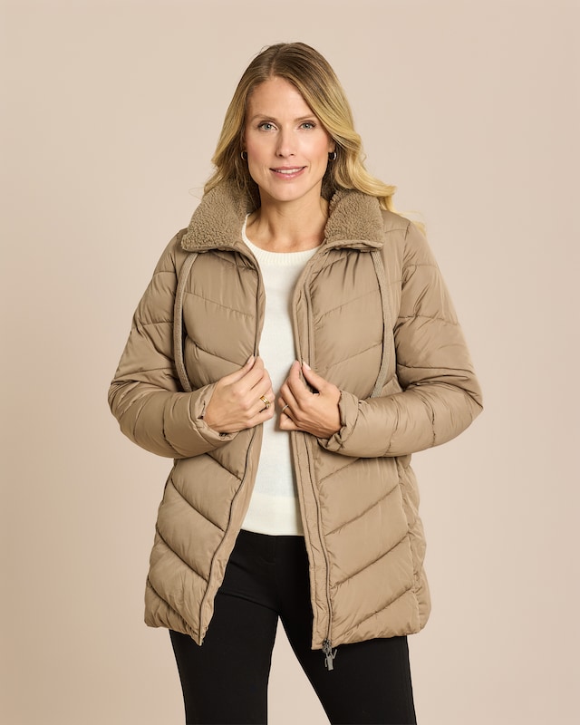 Winterjacke mit Teddy-Kragen
