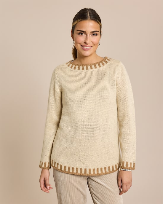 Produktabbildung für Grobstrick-Pullover mit Kontrast
