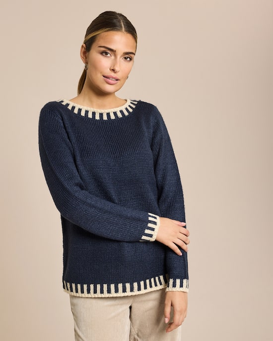 Produktabbildung für Grobstrick-Pullover mit Kontrast