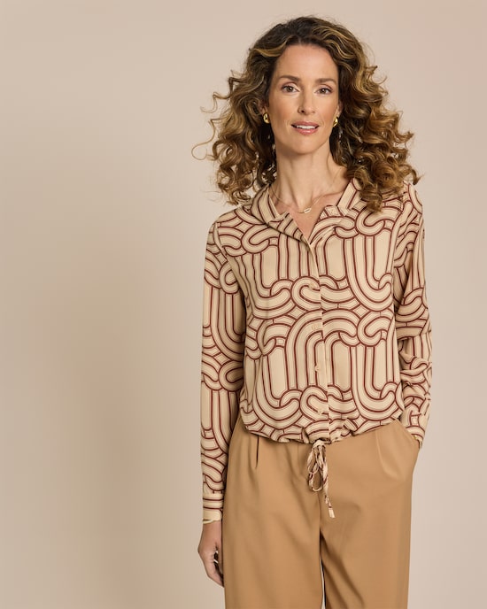 Produktabbildung für Bluse mit Kapuze bedruckt