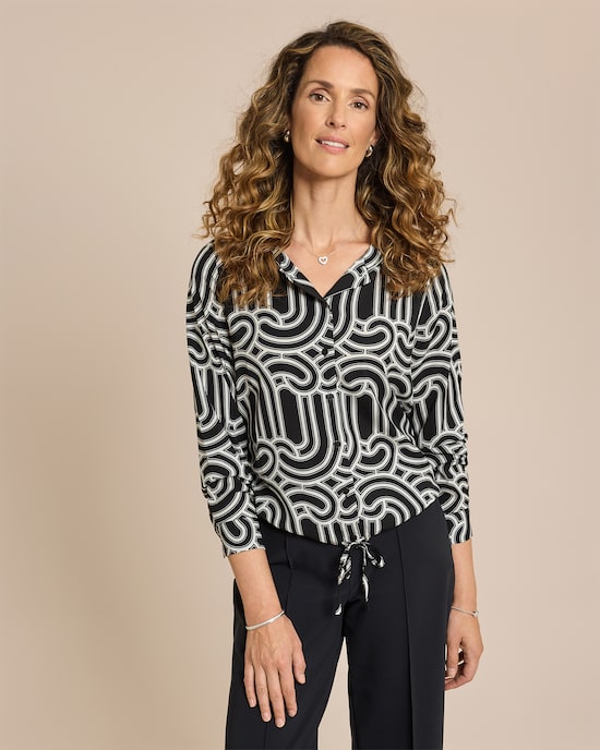Produktabbildung für Bluse mit Kapuze bedruckt